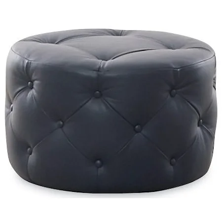 Round Tufted Accent Ottoman